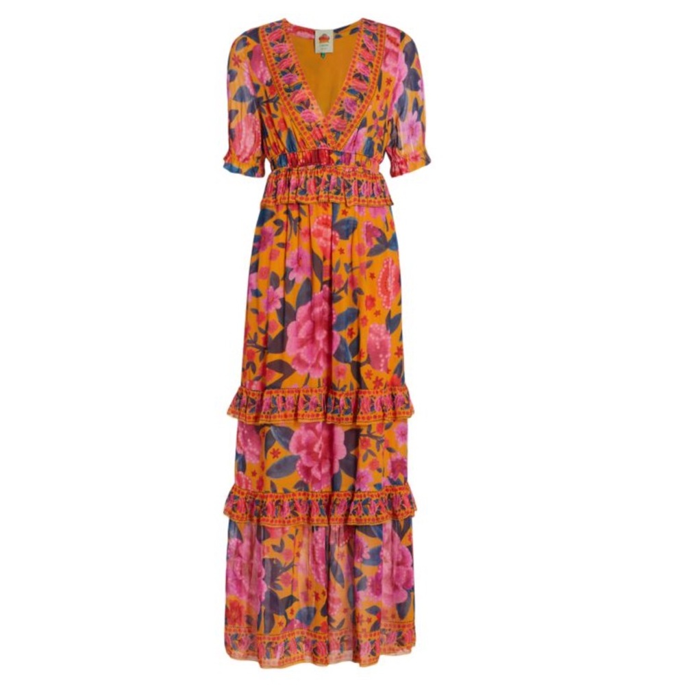 Wedding Season! FARM Rio Floral Dream Maxi Dress | size M - Picture 7 of 10